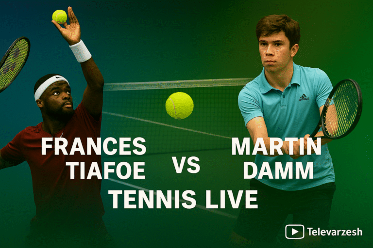 Tiafoe vs Damm tennis live | Televarzesh Stream