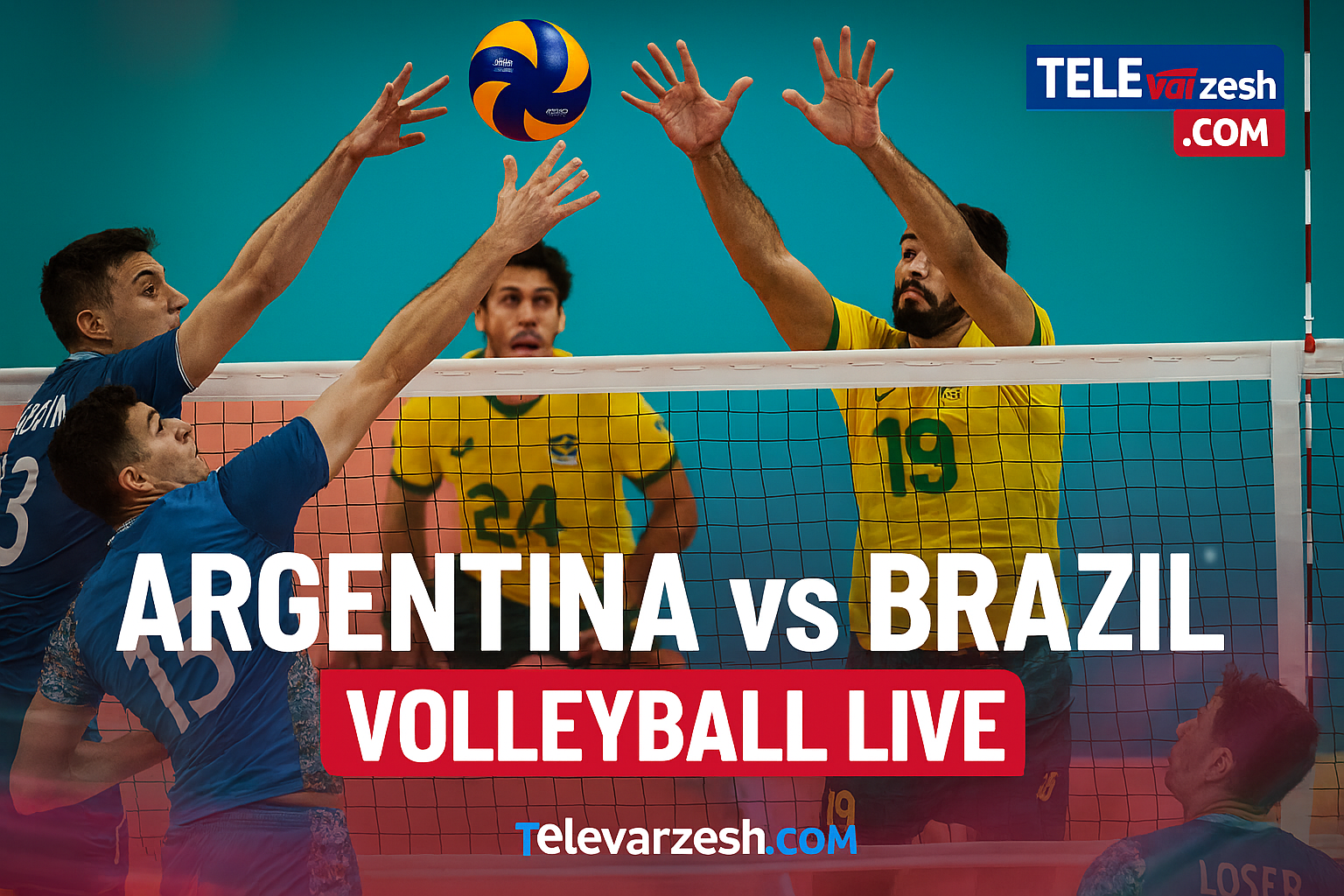 Argentina vs Brazil Volleyball Live | Televarzesh