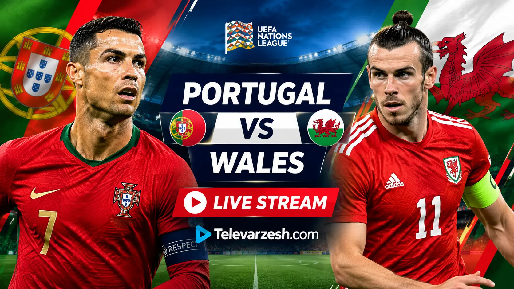 Portugal vs Wales Live Stream | Televarzesh
